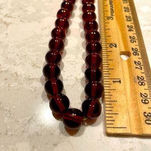 Red glass bead necklace